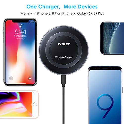 Chargeur Sans Fil iPhone X   8   8 Plus  iVoler Qi Chargeur sans Fil Mini Chargeur    Induction pour iPhone X   8   8 Plus  Samsung Galaxy S9   S9 Plu