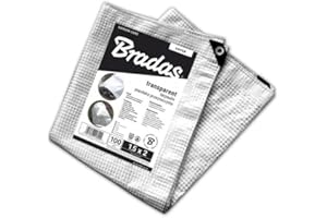 BRADAS 3 x 5 m plandeka plandeka plandeka 100 g/m2 - przezroczysta - jasna