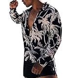 Moserian Herrenhemden Langarm Gedruckt Gemälde Große Größe Lässige Top Blusenhemden