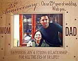 Tied Ribbons 25Th Wedding Anniversary Gifts Mom Dad Photo Frame (6.8 Inch X 8.7 Inch)