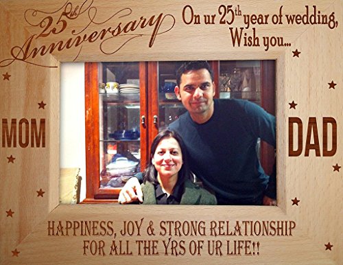 Tied Ribbons 25Th Wedding Anniversary Gifts Mom Dad Photo Frame (6.8 Inch X 8.7 Inch)
