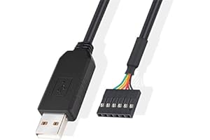 DTECH FTDI USB to TTL 3.3V Serial Adapter Debug Cable 0.1 inch Pitch Female Socket Header UART IC FT232RL Chip Windows 10 8 7 Linux Mac (1.8m)