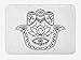 Produktbild WYICPLO Evil Eye Bath Mat, Arabic Ethnic Amulet Design Ancient Hamsa Symbol with Swirls and Lotus Flower, Plush Bathroom Decor Mat with Non Slip Backing, 23.6 W X 15.7 W Inches, Black and White