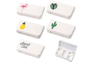 XURJUMI 5 contenitori per pillole, piccoli per viaggiare, 3 scomparti per pillole, mini 1 giorno, mini scatola per pillole, piccolo portapillole, per viaggi, vitamine, olio di pesce, medicinali