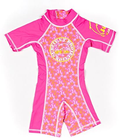 Jakabel Surfit Girls Shorty Sunsuit - Pink Beach Print, 8-9 Years