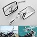 Motorcycle Chrome Plated Billet Aluminum Outside Rearview Side View Mirrors Multi Angle Adjustable Blindsight Rearview Handle Bar End Convex Universal Fit For Cruiser Chopper Bike Suzuki Intruder C1800R