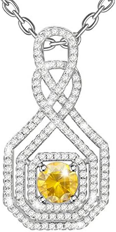Dawanza-Mother's Day Gifts Necklace for Women-Yellow Cubic Zirconia Pendant- Fashionable Jewelry