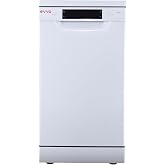 EVVO Lavavajillas estrecho, Ancho 45 cm, Capacidad para 10 Cubiertos, Programa R&aacute;pido 30 minutos, Programa Media Carga, Bande
