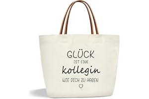 TOOZEN Canvas Tote Bag Geschenk für Kollegin, Arbeitskollegin Geschenk Baumwolle Einkaufstasche als Dankesgeschenk, Kollegin Shopper Bag, Geschenk für Kollege zum Abschied, Geburtstag, Weihnachten