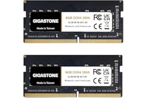 【DDR4 RAM Mise à Niveau pour Portable】 GIGASTONE 16Go Kit(2x8Go) DDR4 2666MHz(2400MHz Or 2133MHz) PC4-21300(PC4-19200/17000) CL19 1.2V SODIMM 260pin UnbuffeRouge Non ECC Mémoire Haute Performance