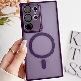 Coverzone Samsung Galaxy A36 ile uyumlu Kılıf Magnetic Wireless MagSafe ile uyumlu Full Color Kamera Lens Korumalı Buzlu Tran