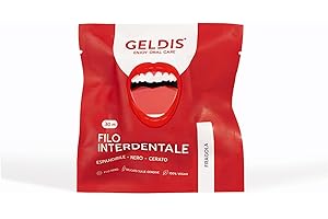 GELDIS Filo Interdentale Espandibile Cerato Nero, 30m - Rimuove Placca, Tartaro e Residui di Cibo, Protezione Completa, Gengive Sane, 100% Vegan