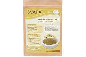 SVATV Fullers Earth Powder | Multani Mitti | Indian Healing Clay | Polvere di terra di Fullers | Deep Skin Pore Purifying Face Mask Skin care & Dirt Remover - Natural Face Pack 227g