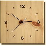 Zirbenuhr, Wanduhr, DCF, Funkuhr, im Modern-Design - flüsterleise