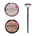 Technic Get Gorgeous Highlighting Powder 12g + Technic Get Gorgeous Bronze Highlighting Powder 12g + LyDia® Small Black/White Fan Cheek/Blending/Contour/Highlighter/Bronzer/Dust Makeup Brush