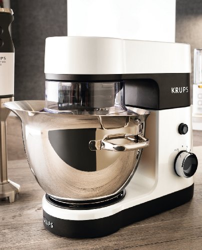 Krups KA3031 Küchenmaschine Perfect Mix 9000 (900 Watt, 4 L Volumen, 6 Geschwindigkeitsstufen) weiß / grau / edelstahl gebürstet - 3