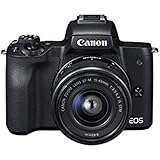 Canon EOS M50 Compact System Camera and EF-M 15-45 mm f/3.5-6.3 IS STM Lens - Black