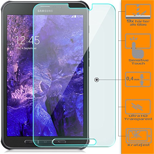Saxonia® Displayschutzfolie [gehärtetes Glas] Samsung Galaxy Tab Active Panzerglasfolie Hartglas Schutzfolie Panzerglas Folie (9H) | HD Klar | Transparent - 2