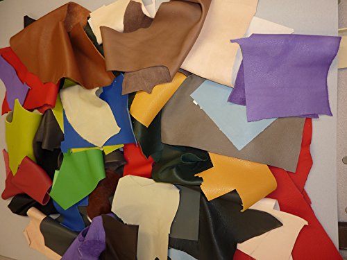 Lederreste bunt, unsortiert, mindestens Handflächengröße, 1 kg - 7