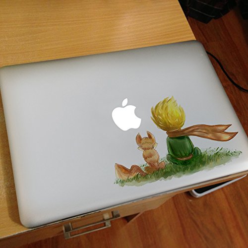Vati Blätter Removable Der kleine Prinz Vinyl-Aufkleber Aufkleber Haut-Kunst-Schwarz für Apple Macbook Pro Air Mac 13 „15“ Zoll / Unibody 13 „15“ Zoll-Laptop - 3