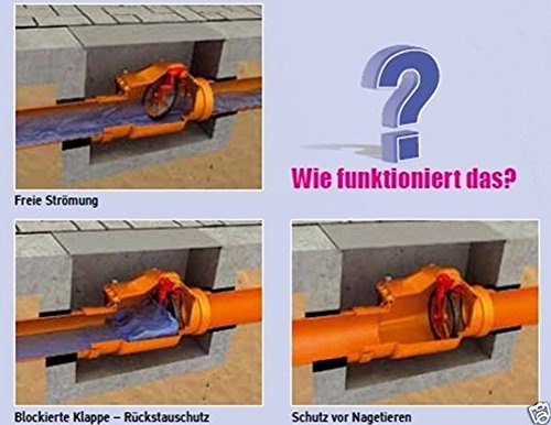Rückstauverschluss Ø DN 50 mit verriegelbarer Rückstauklappe ( Aquer ) - 5