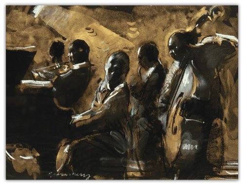 Charlie Mackesy 60 x 80 cm Blues on Gold Canvas
