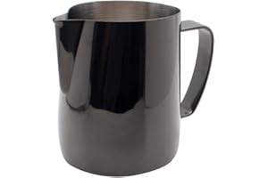 Dianoo Lanciatore Per Latte In Acciaio Inossidabile Placcato In Titanio Scrematrice Tazza Di Latte Art Caffè Latte Cappuccino Nero 350ml