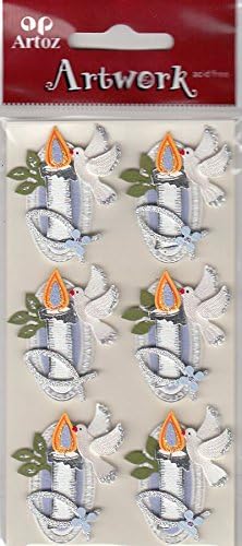 Candles Dove And Christian Fish Craft Embellishment Religious Event Or Wedding Card Topper Scrapbooking Stickers