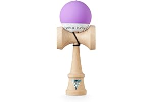 KROM - Kendama Pro Pop Violet - Bilboquet Japonais - Jouet en Bois pour Adulte et Enfant - Pack : Ficelle de Rechange + Stickers offerts