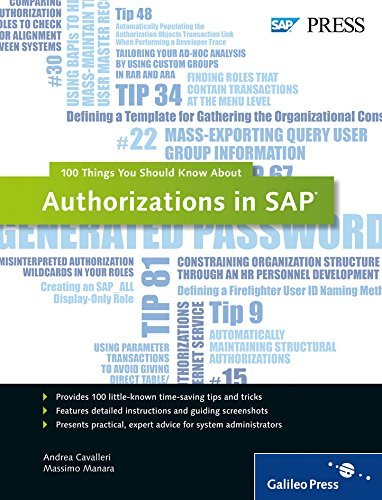 Télécharger Authorizations in SAP: 100 Things You Should Know About... by Andrea Cavalleri Massimo Manara(2012-0 Livre PDF Gratuit