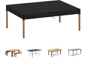 SIMPHAUS Housse de Plateau de Table Housse Protection Table de Jardin Exterieur Housse de Protection Salon de Jardin Imperméable Tissu Oxford 420D Coupe-Vent Protection Meuble Extérieur 180x90x15cm
