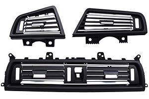 FRAY GARAGE Set 3 Bocchette AC Aria Condizionata ANTERIORI Compatibili con BMW Serie 5 [F10 F11 M5] 2010/2018 con Cromatura