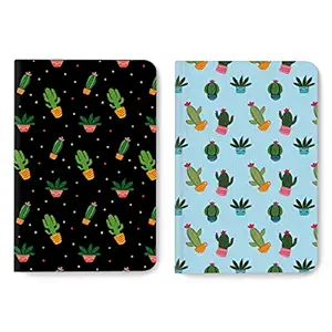 Factor Notes Notebooks: 2-in-1 Pack, 90 GSM Natural Shade Paper Journal Diary, B6, Dot Grid, 224 Pages (Cactus)