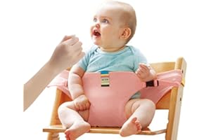ONATISMAGIN Sièges chaise haute sécurité pour bébé, harnais chaise haute portable pour tout petit, siège sécurité d'alimentation lavable pour la maison/voyage/shopping/restaurant (Rose)