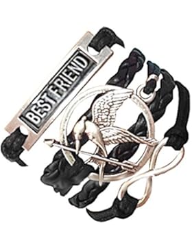 Armband Mit Hunger-Spiele Unendlichkeitssymbol AnhäNger Und Geschrieben Bester Freund Schwarz - Ein Geschenk
