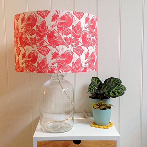 Bullfinches & Berries Glass Demijohn Table Lamp