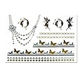 Latest Summer Fashion Temporary Black Gold Silver Metallic Flash Body Tattoos Bracelets & Necklaces 41 Patterns By Lizzy® (135)