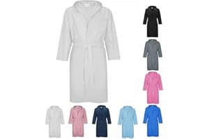 LUGA SHOP Accappatoio UNISEX microfibra uomo e donna con cappuccio tasche salvaspazio