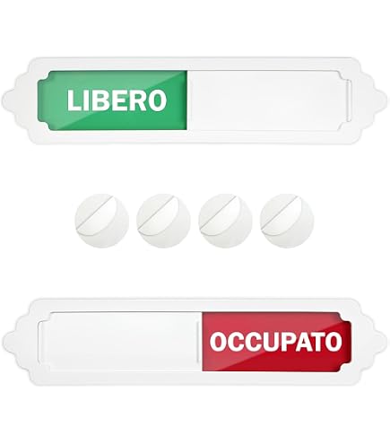 2 Segnali Scorrevoli In Acrilico Per Porta – In Uso / Disponibile, Per Privacy Ufficio, Cliniche, Hotel, 19,5 Cm - 6