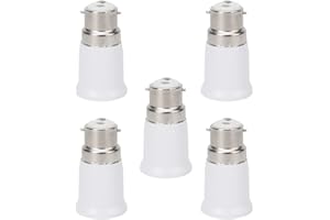 SEAAZQURTLES 5PACK B22 to E27 Socket Converter, Socket Adapter,B22 To E27 ES Edison Screw Light Bulb Lamp Base Socket Converter,Screw to Bayonet Bulb Socket Adaptor Convertor,for LED Bulbs and Incandescent Bulbs
