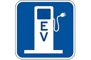 EpochSign Ev Estación de Carga de vehículo eléctrico con símbolo Reflectante, señal de Advertencia de Calle de Metal, 30,5 x 30,5 cm