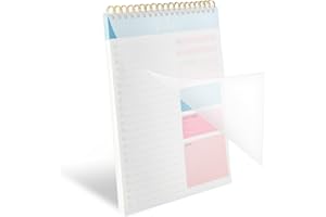 TECDW To Do List Bloc Note, 52 Pages Calendrier Journalier Planificateur, 24 x 17 cm Carnet de Tâches Quotidiennes, Daily Planner, Planificateur de Tâches Non Daté avec Liste de Contrôle (Bleu)