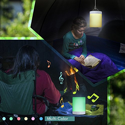 KOBWA Bluetooth Music Box Lautsprecher LED Nacht Lampe mit Schalter Berühren Behandeln Einstellbare Helligkeit Unterstützt TF-Karte LED Touch Sensor Tischlampe Farbwechsel Lampe - 8
