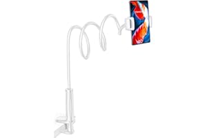 Tryone Schwanenhals Tablet Halterung Bett: Tablet Halter 360°Drehbarer Sockel mit 2 Clips Handyhalterung für Tisch, Kompatibel mit iPad Pro 12.9 Air Mini, Phone, oder Anderen Geräten von 4,7-12,9 Zoll