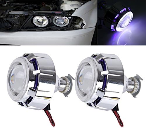 FINE QUALITY Light Bulb, 2 PCS 2.5 inch Universial 12V Bi-Xenon Projector Lens Headlight Kit with Exquisite Angle Eyes Decoration ,GISION ( Size : 2.5 inch blue )