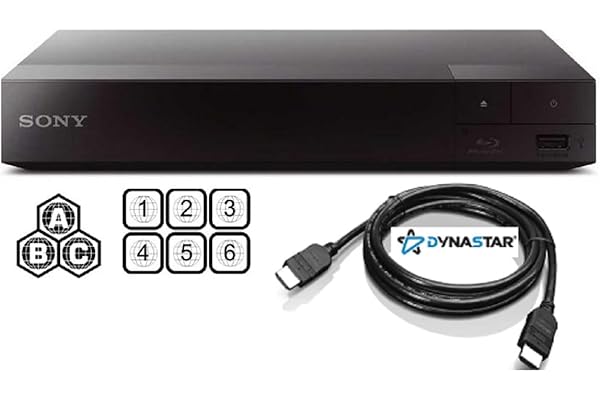 Region Free Blu-Ray Player Compatible with Sony BDP-S1700 Multi Region Code Free | Blu-Ray Regions A, B, C | DVD Regions 0-8 with Dynastar 6FT HDMI Bundle