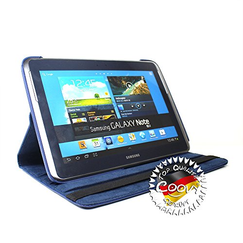 COOVY® 360° ROTATION COVER FÜR SAMSUNG GALAXY NOTE 10.1 GT-N8000 GT-N8010 GT-N8020 SMART HÜLLE TASCHE ETUI CASE SCHUTZ STÄNDER Farbe dunkelblau - 3