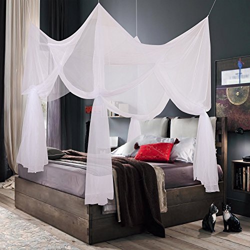 Truedays® Four Corner Post Bed Princess Canopy Mosquito Net Full Netting, Queen Size