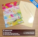 20 hojas A4 en blanco transparente totalmente personalizables de vinilo brillante - Hecho de material de PVC de calidad.