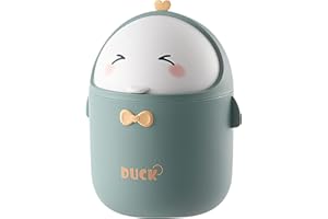 HENGBIRD Kosz na Kosmetyki i Śmieci z Uchylną Pokrywką - Mini Kosz do Biura, na Stół, Biurko, Łazienki, Pokoju Dziecięcego i Kuchni